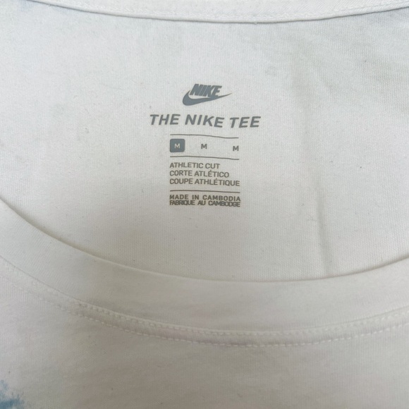 Nike Just Do It Blue White Graphic Tee Short Sleeve Stripe Medium - Picture 4 of 4